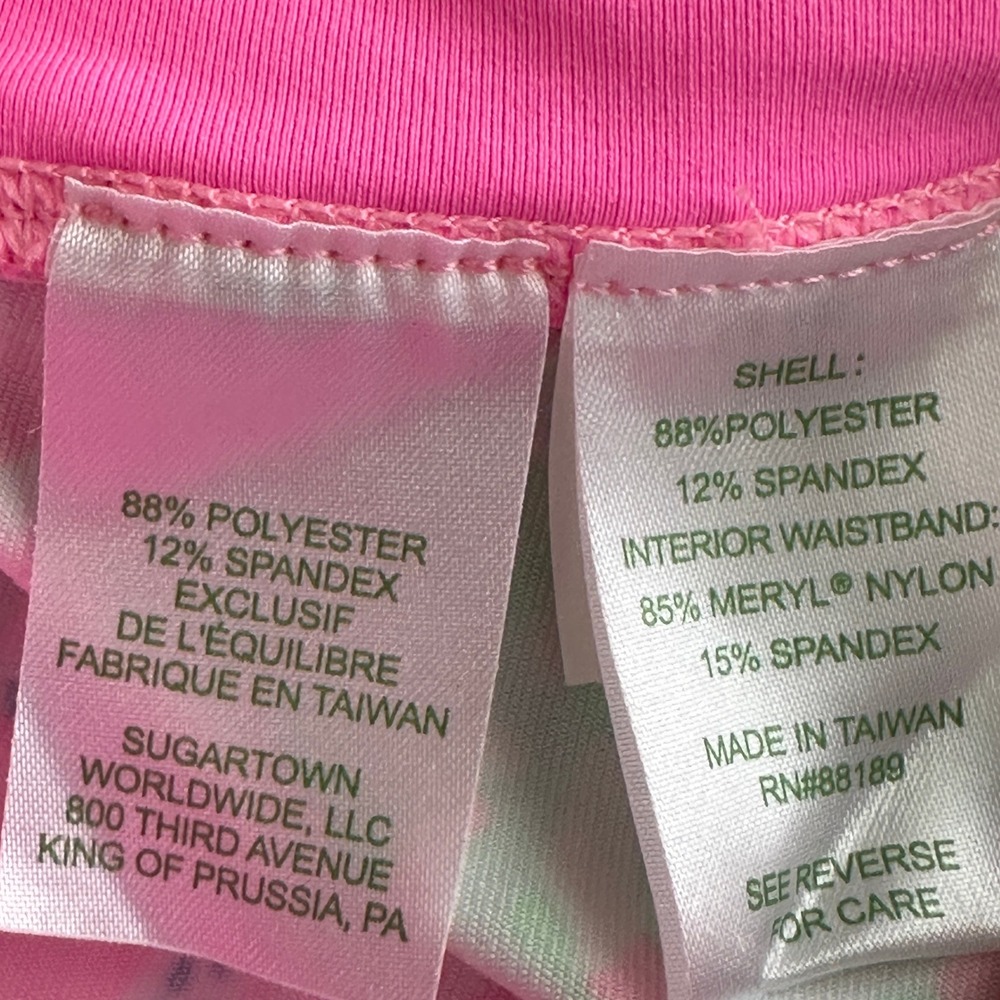 Lilly Pulitzer Luxletic M Leggings Pink Blue Floral Weekender Activewear Pants - Picture 6 of 9